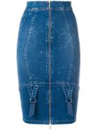 Murmur Denim Candy Midi Skirt - Blue