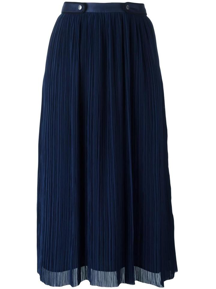 Kenzo Pleated Skirt, Women's, Size: 36, Blue, Polyester