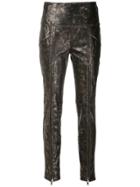 Andrea Bogosian Pietra Leather Skinny Trousers - Metallic