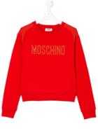 Moschino Kids Studded Logo Sweatshirt - Red