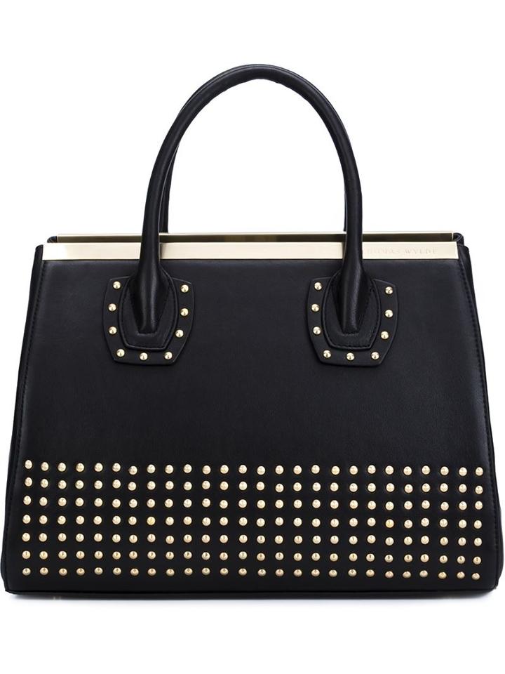 Studded Tote - Women - Lamb Skin - One Size, Black, Lamb Skin, Thomas Wylde