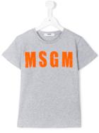 Msgm Kids Logo Print T-shirt, Boy's, Size: 8 Yrs, Grey