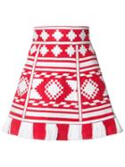 Vita Kin Aztec Embroidery Skirt, Women's, Size: Small, Red, Linen/flax