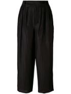 Reality Studio - Atka Cropped Trousers - Women - Linen/flax/polyamide - S, Black, Linen/flax/polyamide