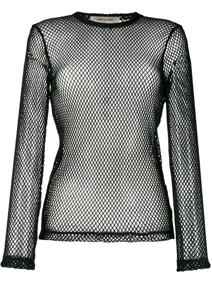 Comme Des Garçons Knit Mesh Top - Black