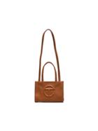 Telfar Brown Mini Leather Shopping Bag