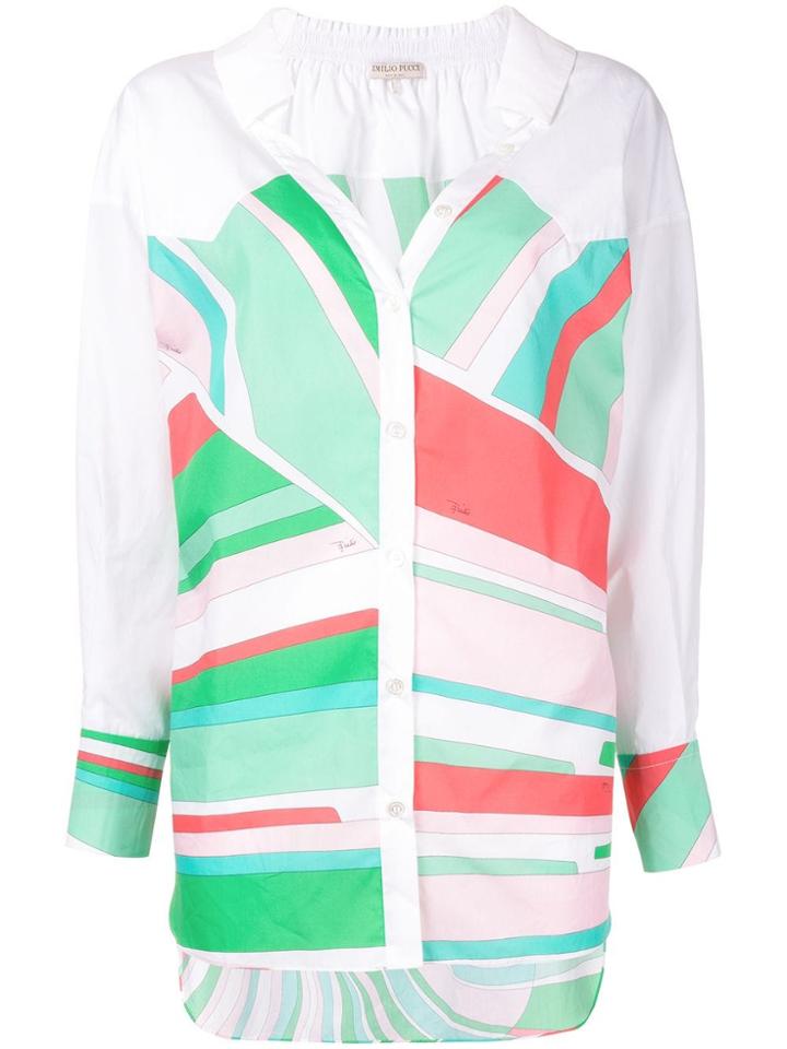 Emilio Pucci Printed Silk Shirt - White