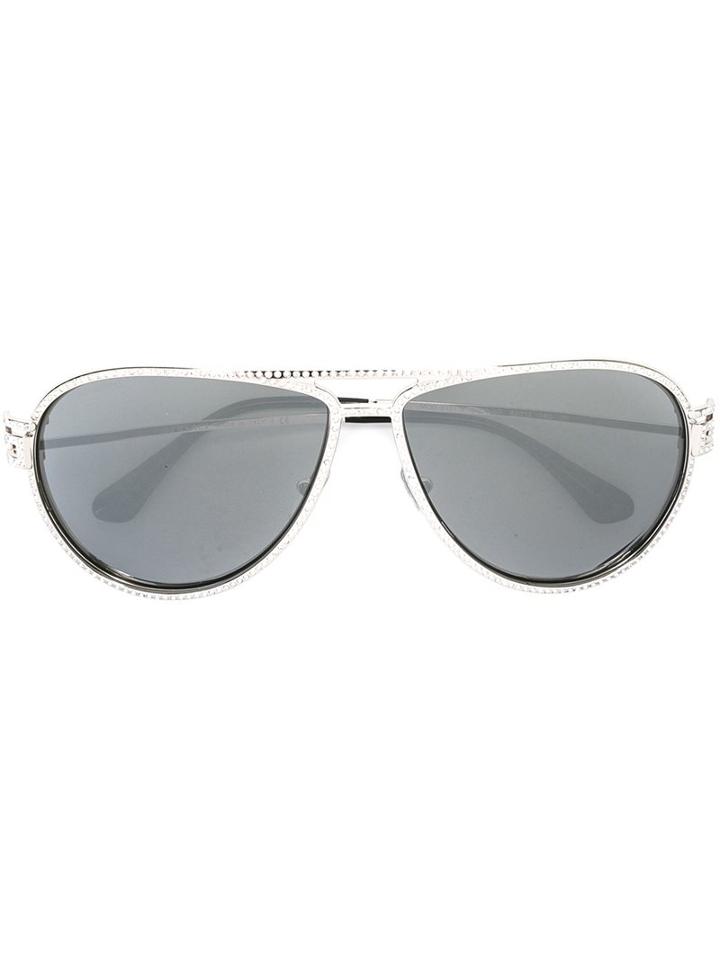 Versace 'greca Stars' Sunglasses, Women's, Grey, Crystal/metal