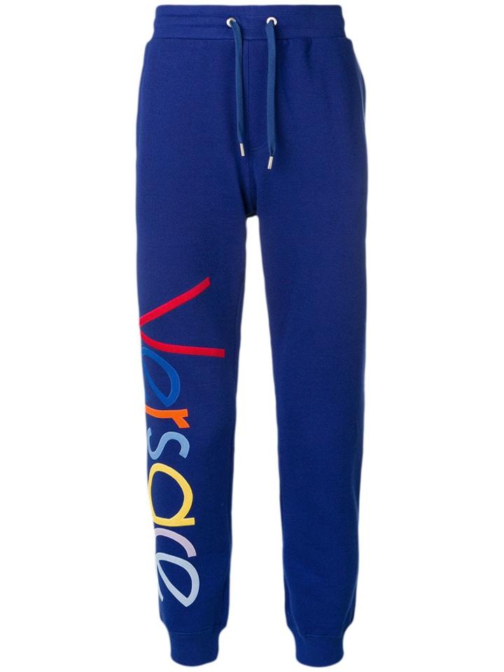 Versace Logo-embroidered Sweatpants - Blue