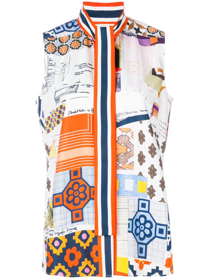 Tory Burch Printed Sleeveless Blouse - Multicolour