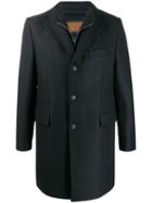 Corneliani Textured Single-breasted Coat - Blue