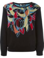 Kansai Yamamoto Vintage Detachable Sleeves Patterned Sweater, Women's, Size: Medium, Black