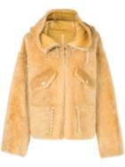 Yves Salomon Hooded Fitted Coat - Yellow