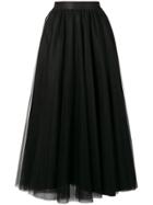 Blanca Sheer Panel Ruffle Skirt - Black