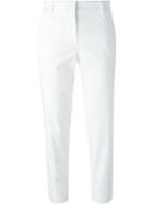 Dkny Cropped Tailored Trousers, Women's, Size: 8, White, Cotton/spandex/elastane