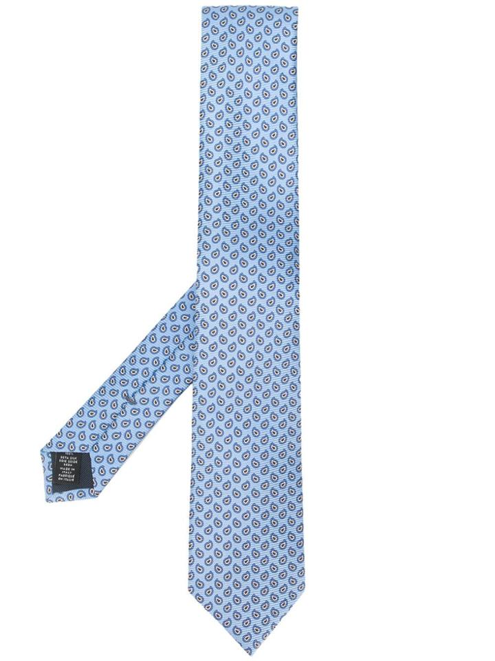 Ermenegildo Zegna Paisley Pattern Tie - Blue