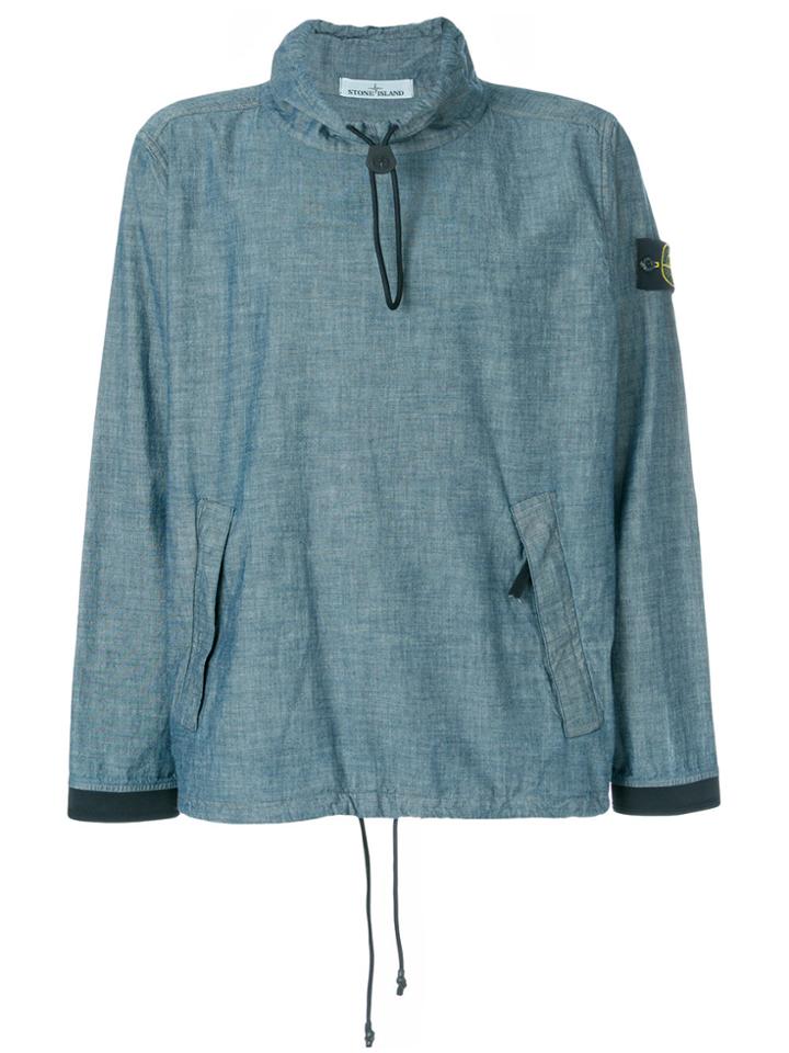 Stone Island Toggle Fastening Overshirt - Blue