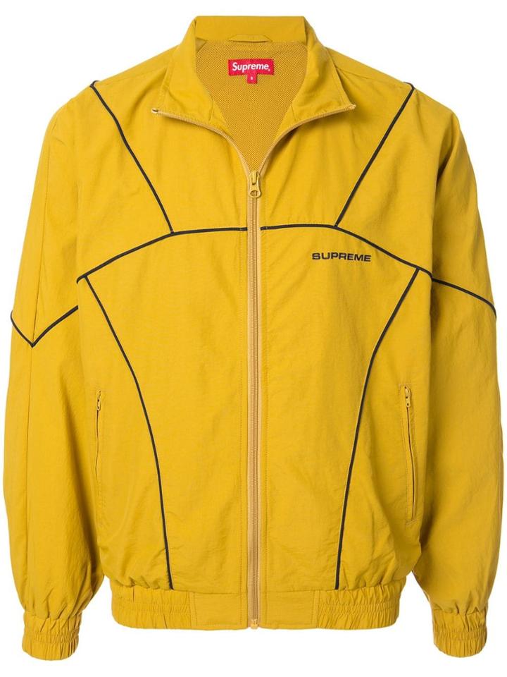 Supreme Piping Track Jacket Ss19 - Yellow