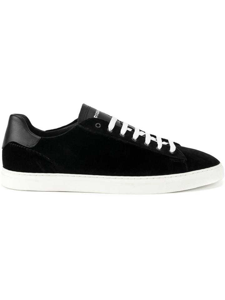 Dsquared2 Velvet Lace-up Sneakers - Black