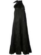 Marques'almeida Tied Neck Flared Dress, Women's, Size: Small, Black, Silk