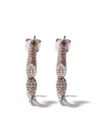 As29 18kt Rose Gold Spine Diamond Hoops Earrings
