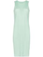 Pleats Please Issey Miyake Plissé Pleated Midi Dress - Green