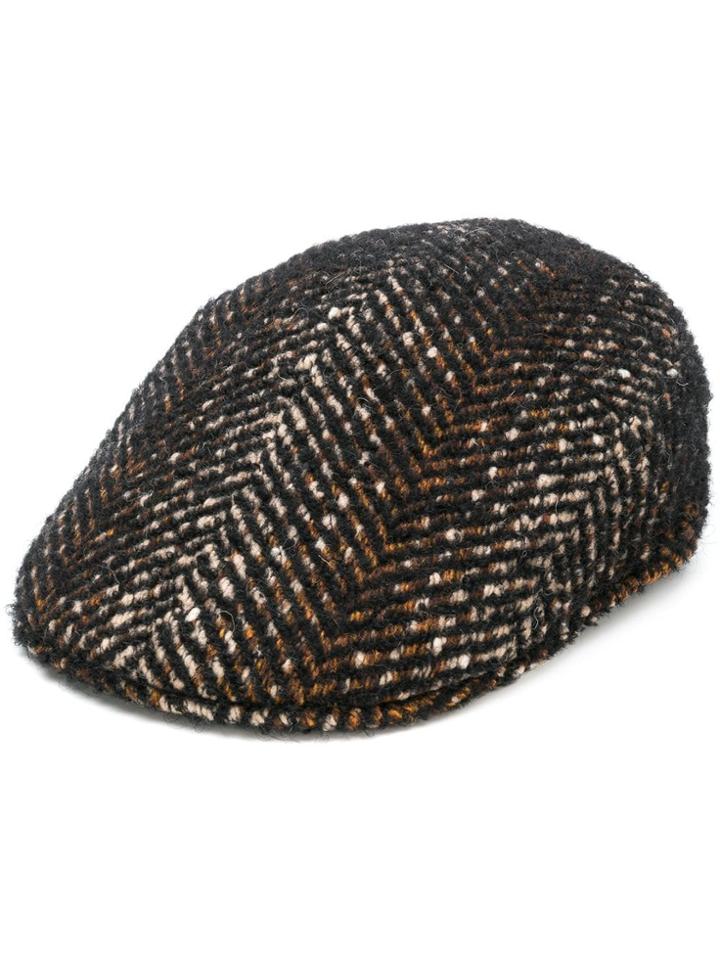 Tagliatore Woollen Flat Cap - Black