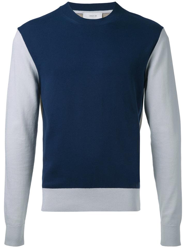 Cerruti 1881 Block Panel Jumper, Men's, Size: Small, Blue, Cotton
