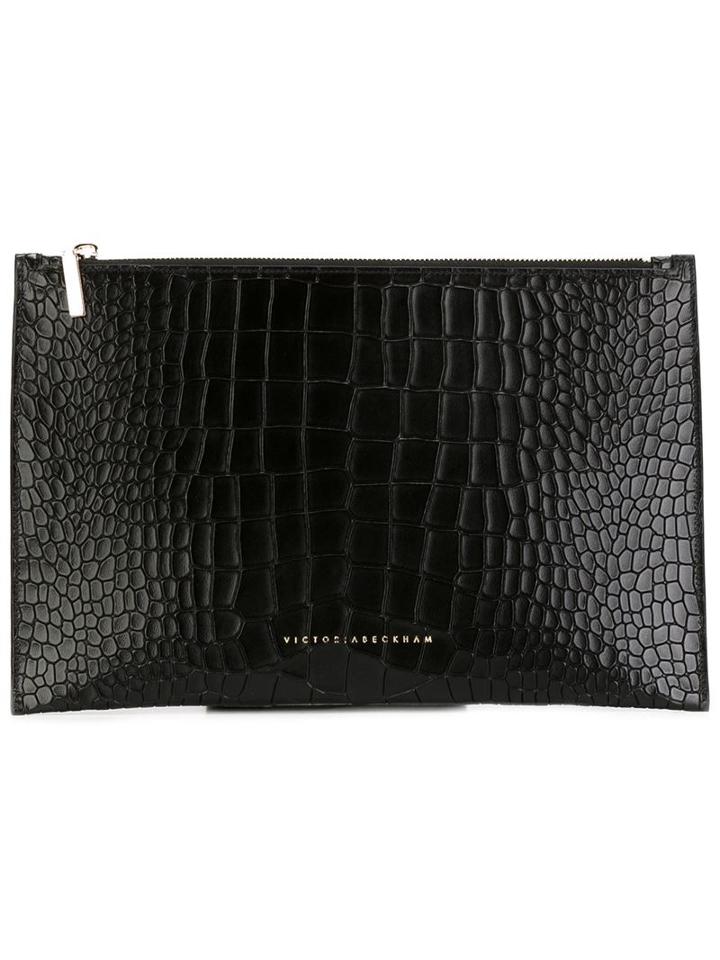 Victoria Beckham Small Crocodile Effect Clutch