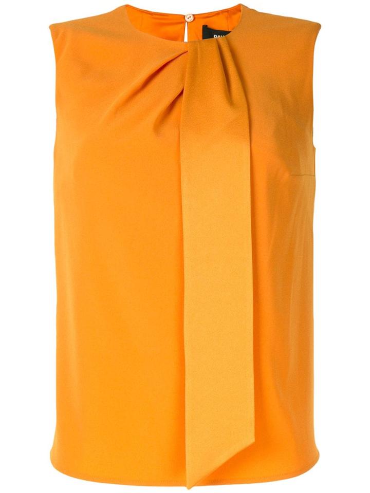 Paule Ka Sleeveless Ribbon Detail Blouse - Orange