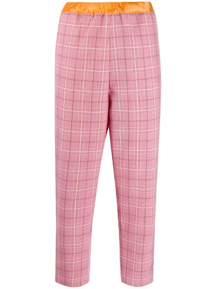 Marni Plaid Cropped Trousers - Red