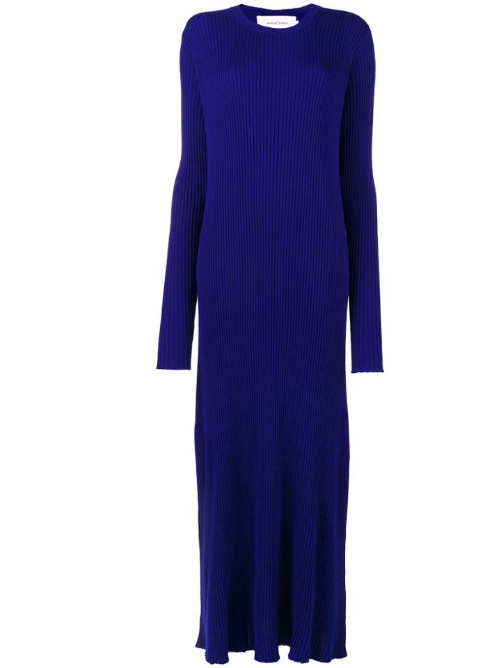 Marques'almeida Ribbed Knitted Dress - Blue