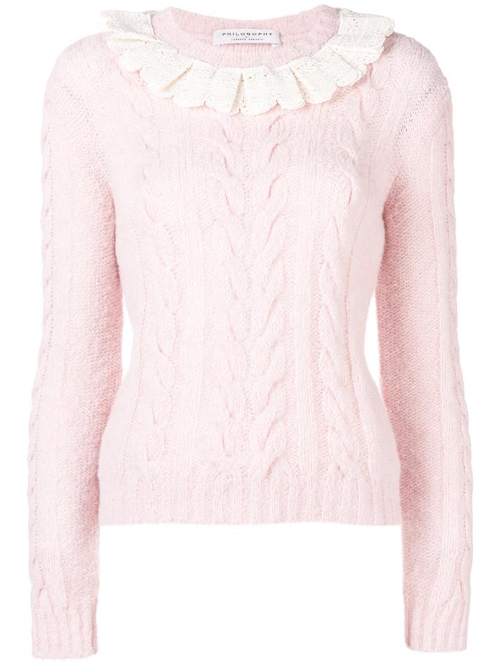 Philosophy Di Lorenzo Serafini Long-sleeve Fitted Sweater - Pink &