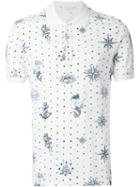 Alexander Mcqueen Tattoo Print Polo Shirt, Men's, Size: Medium, White, Cotton