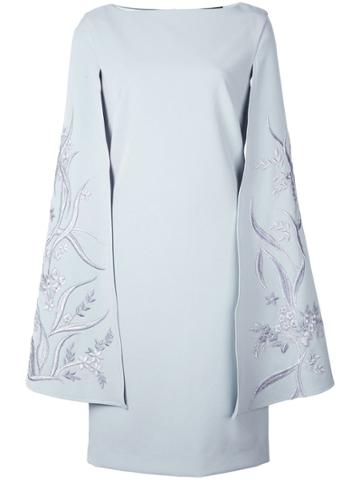 Alberto Makali Embroidered Wing Sleeve Dress - Blue