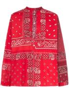 Children Of The Discordance Collarless Bandana Print Cotton Shirt -