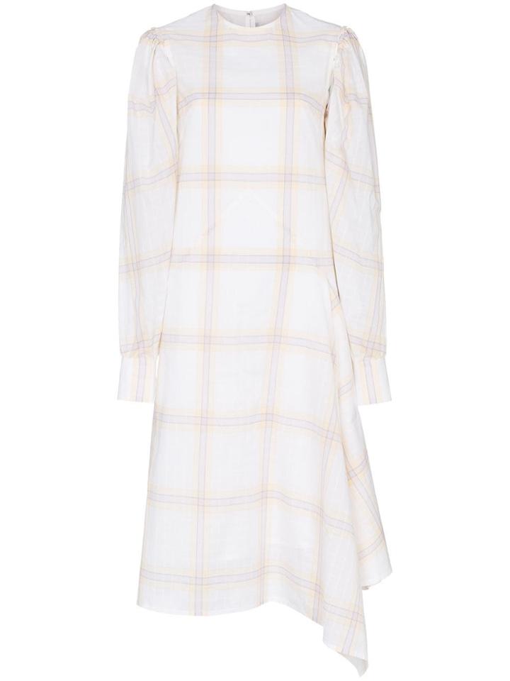 Calvin Klein 205w39nyc Check Print Silk Midi Dress - Nude & Neutrals