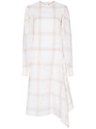 Calvin Klein 205w39nyc Check Print Silk Midi Dress - Nude & Neutrals
