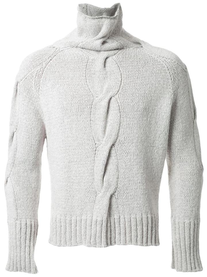 Fad Three Roll Neck Jumper, Men's, Grey, Wool