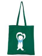 Société Anonyme Logo Print Tote, Adult Unisex, Green, Cotton