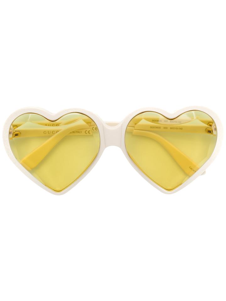 Gucci Eyewear Heart Sunglasses - White