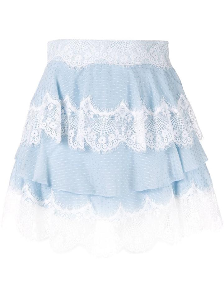 Alice Mccall Divine Sister Tiered Lace Skirt - Blue