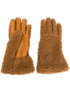Stella Mccartney Panelled Gloves - Brown
