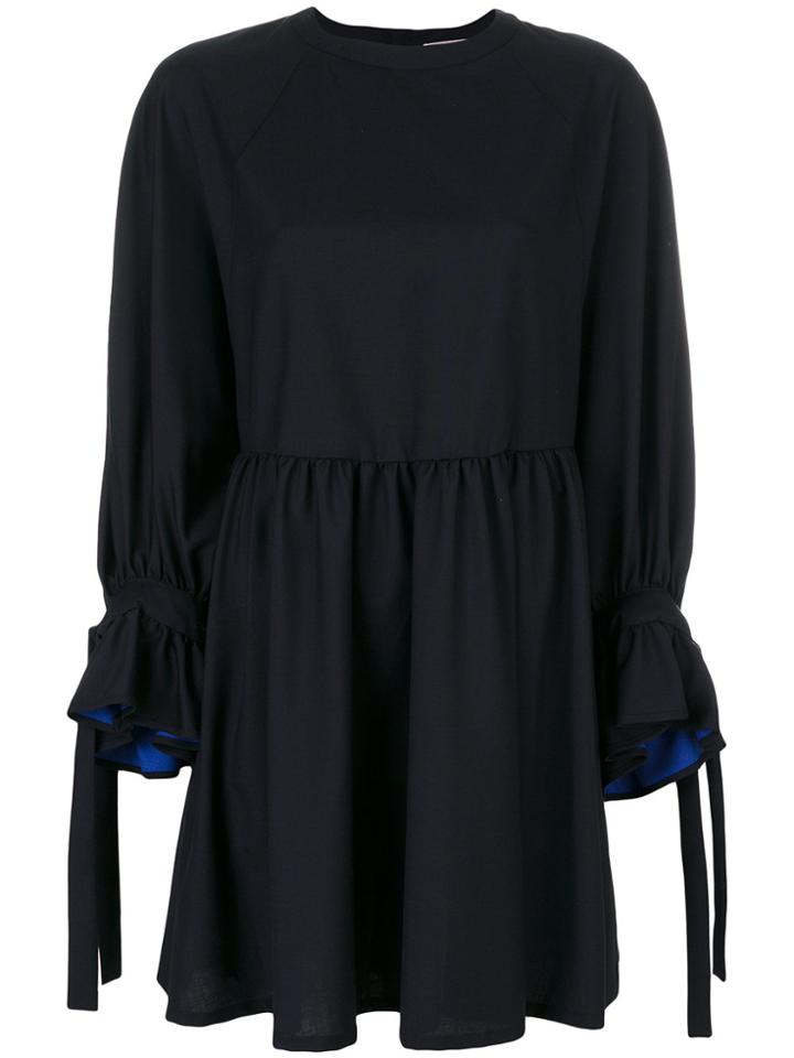 Maison Kitsuné Tie Cuff Shift Dress - Blue