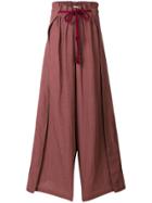 Masscob Rope Tie Wide-legged Trousers - Brown