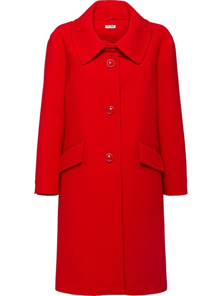 Miu Miu Crepe Coat - Red