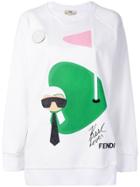 Fendi Karl Logo Print Sweater - White