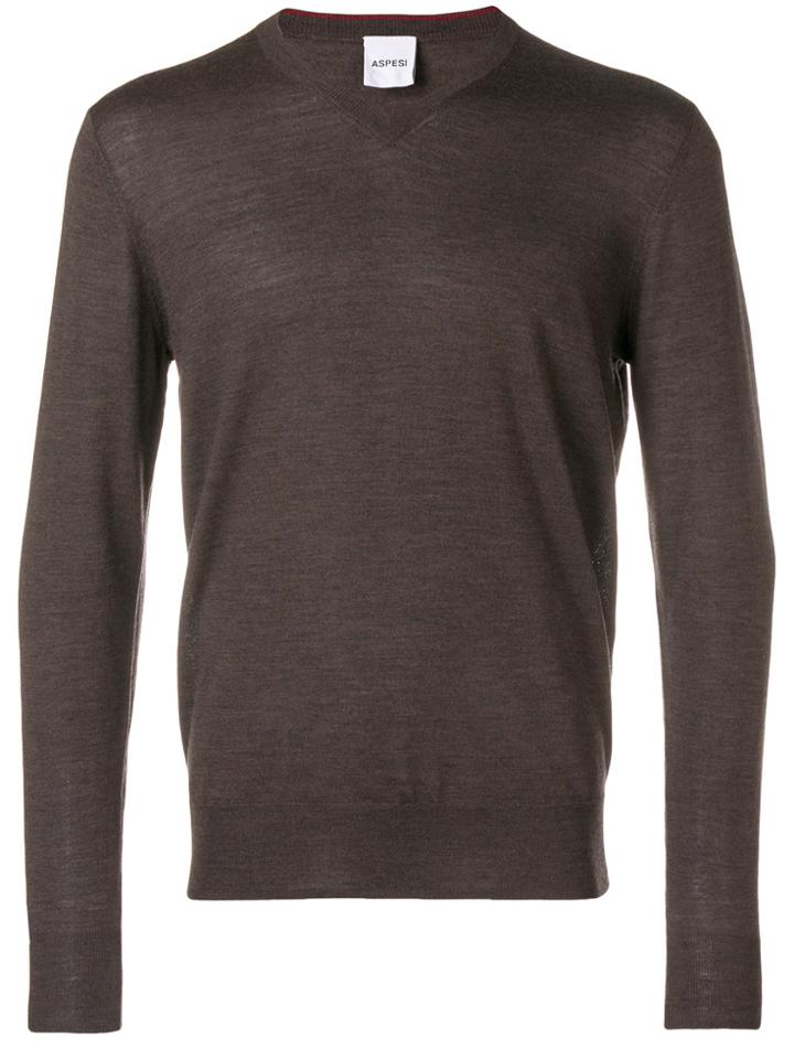 Aspesi V-neck Jumper - Brown