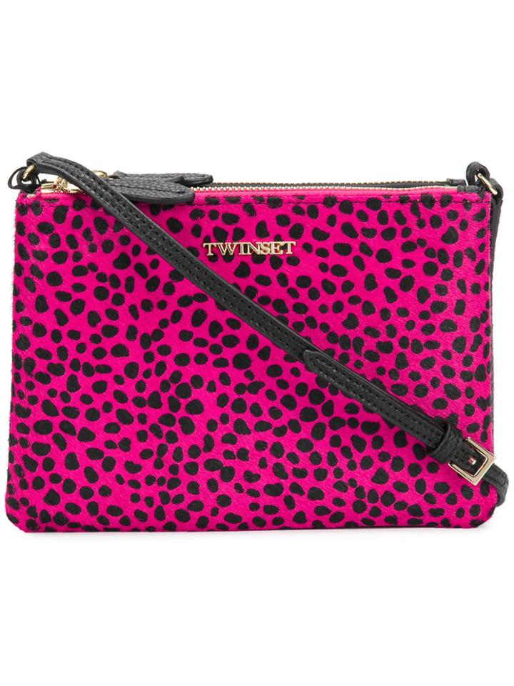 Twin-set Printed Fur Shoulder Bag - Black