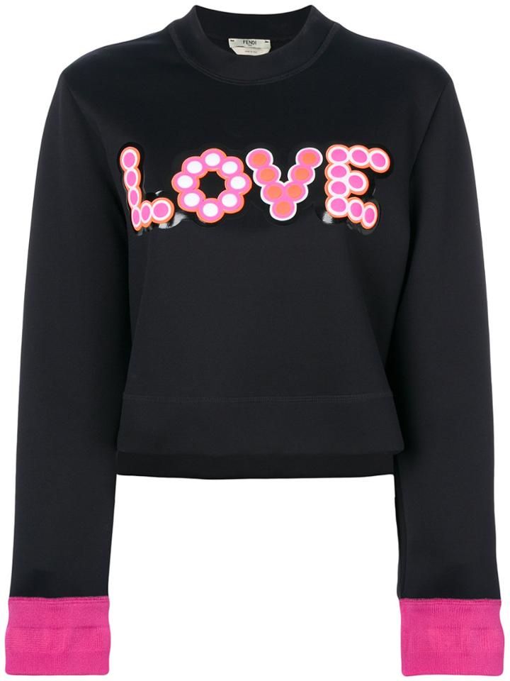 Fendi Love-appliqué Sweatshirt - Black